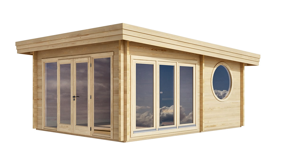 6 Person Outdoor Sauna Cabin with Lounge & Extra Room