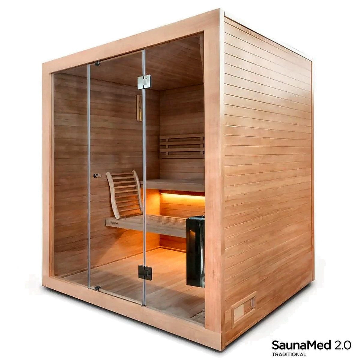 6 Person Traditional Hemlock Indoor Sauna
