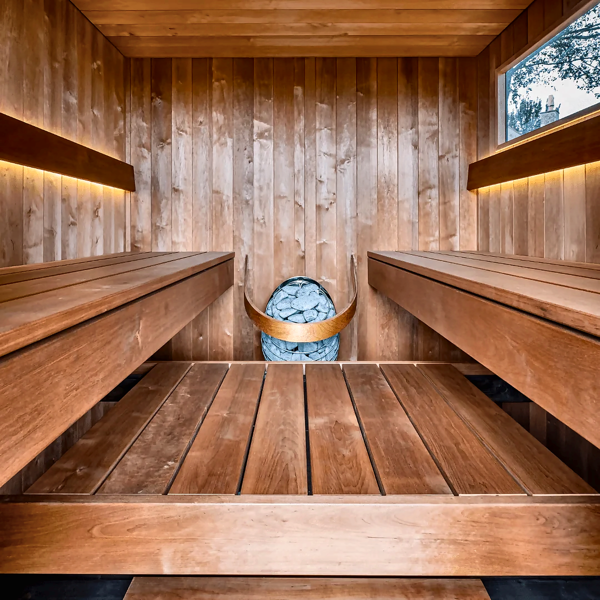 4–6 Person Nordic Outdoor Sauna with Opposing Benches