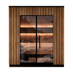3–4 Person Compact Outdoor Sauna with Panoramic Glazing