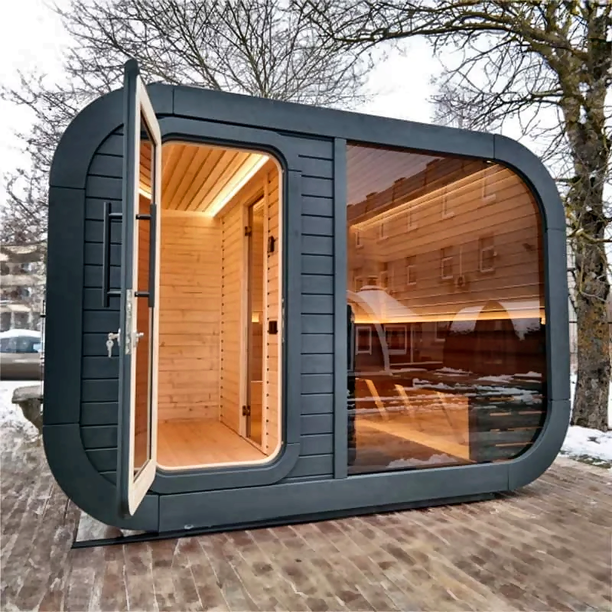 Outdoor Sauna — 6–8 Person with Changing Room