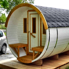 6–8 Person Outdoor Barrel Sauna with Flexible Heating Options