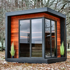 4 Person Premium Corner Outdoor Sauna with Thermo Wood