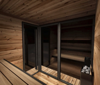 Large Dark Outdoor Sauna for Shared Use