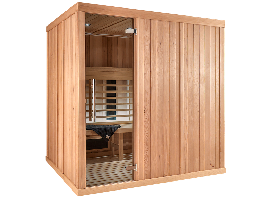 4 Person Indoor Infrared Sauna with  L-shaped Benches