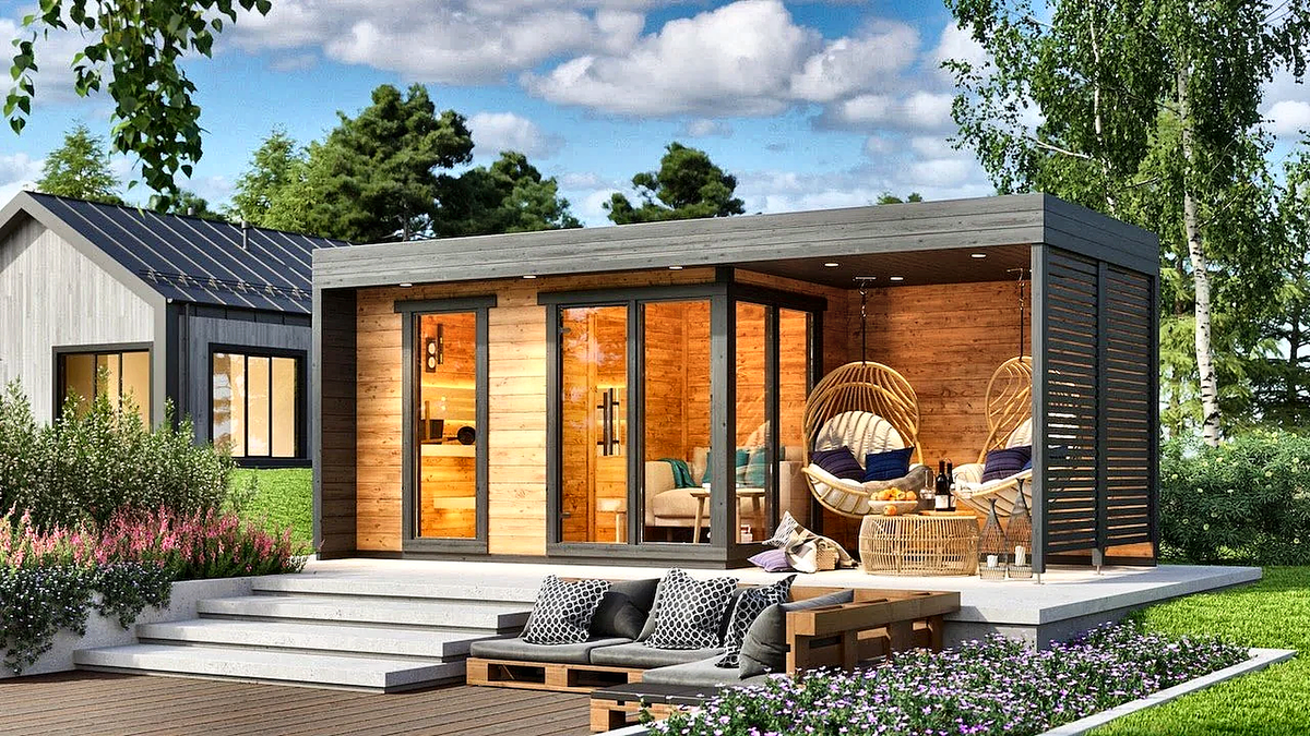 5 Person Large Outdoor Sauna with Long-Format Design