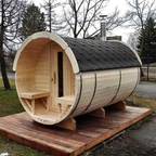 6–8 Person Outdoor Barrel Sauna with Flexible Heating Options