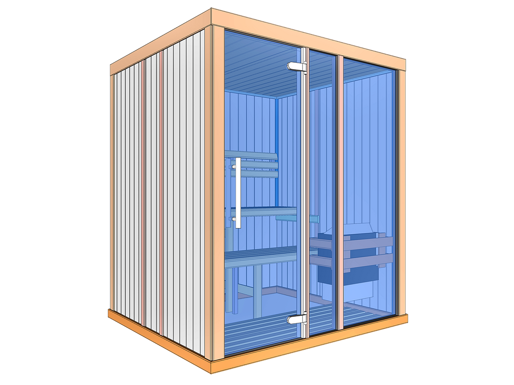 4 Person Square Indoor Traditional Finnish Sauna