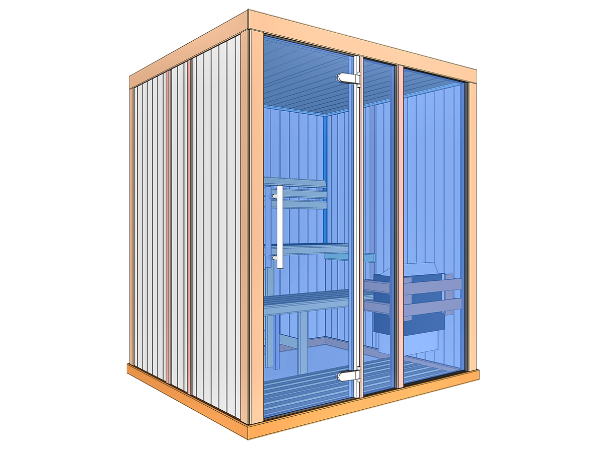 4 Person Square Indoor Traditional Finnish Sauna