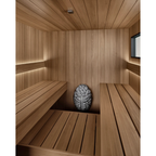 4–6 Person Black CLT Outdoor Sauna with Angled Roof