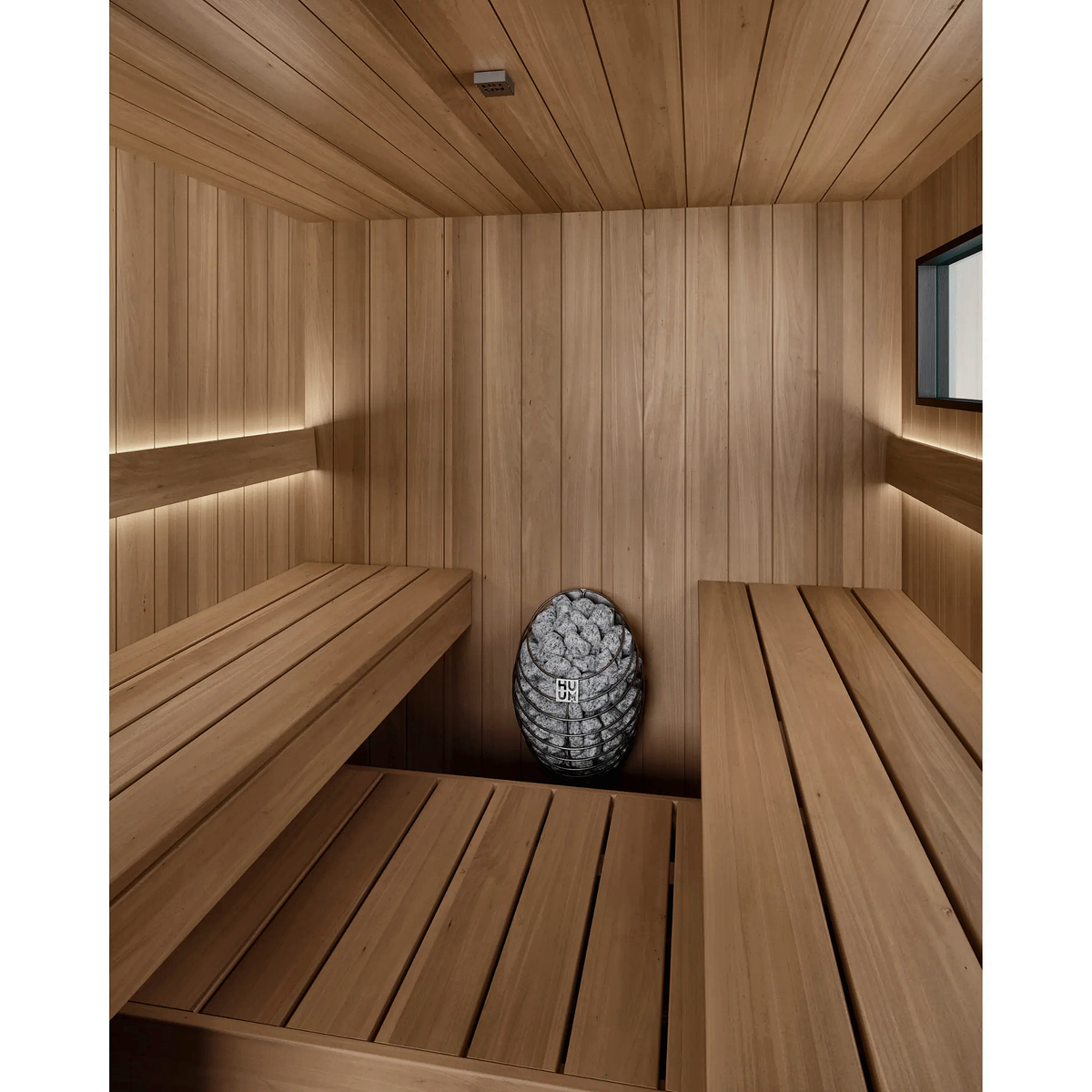 4–6 Person Black CLT Outdoor Sauna with Angled Roof