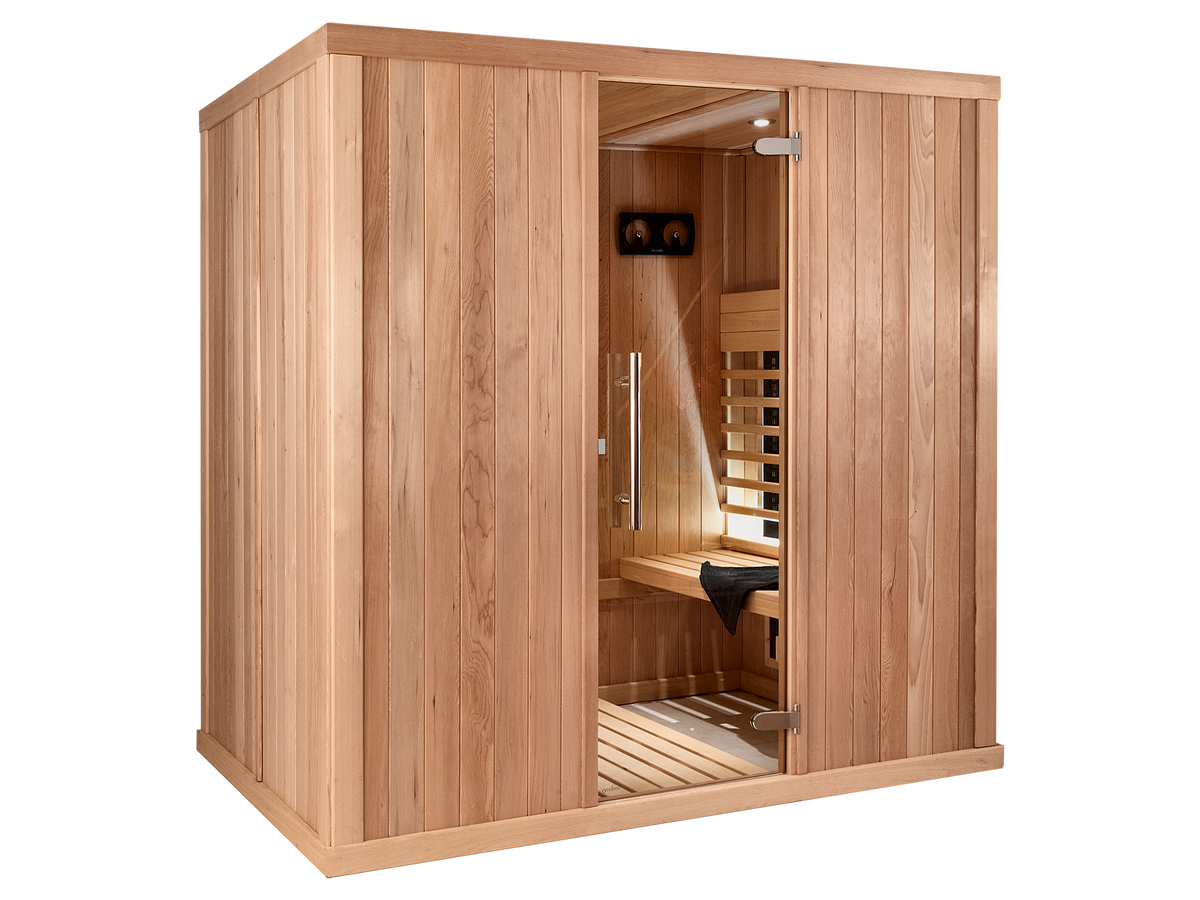 4 Person Indoor Infrared Sauna with Parallel Benches