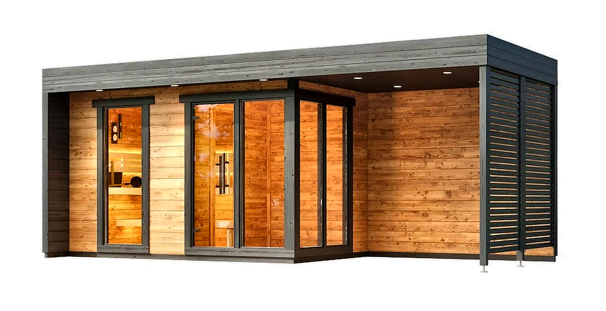 5 Person Large Outdoor Sauna with Long-Format Design