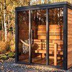 4 Person Outdoor Sauna Cabin with L-Shaped Benches