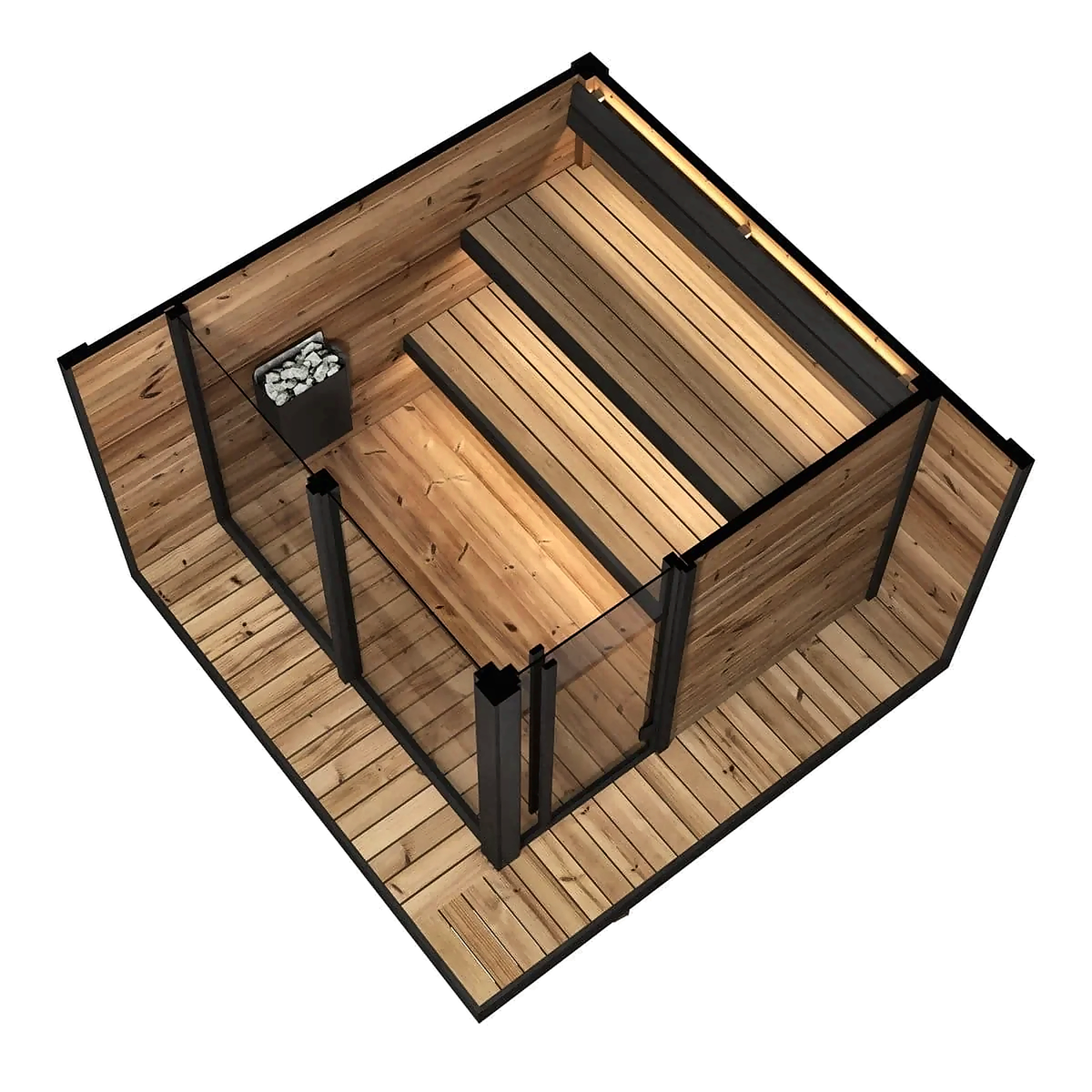 Large Dark Outdoor Sauna for Shared Use
