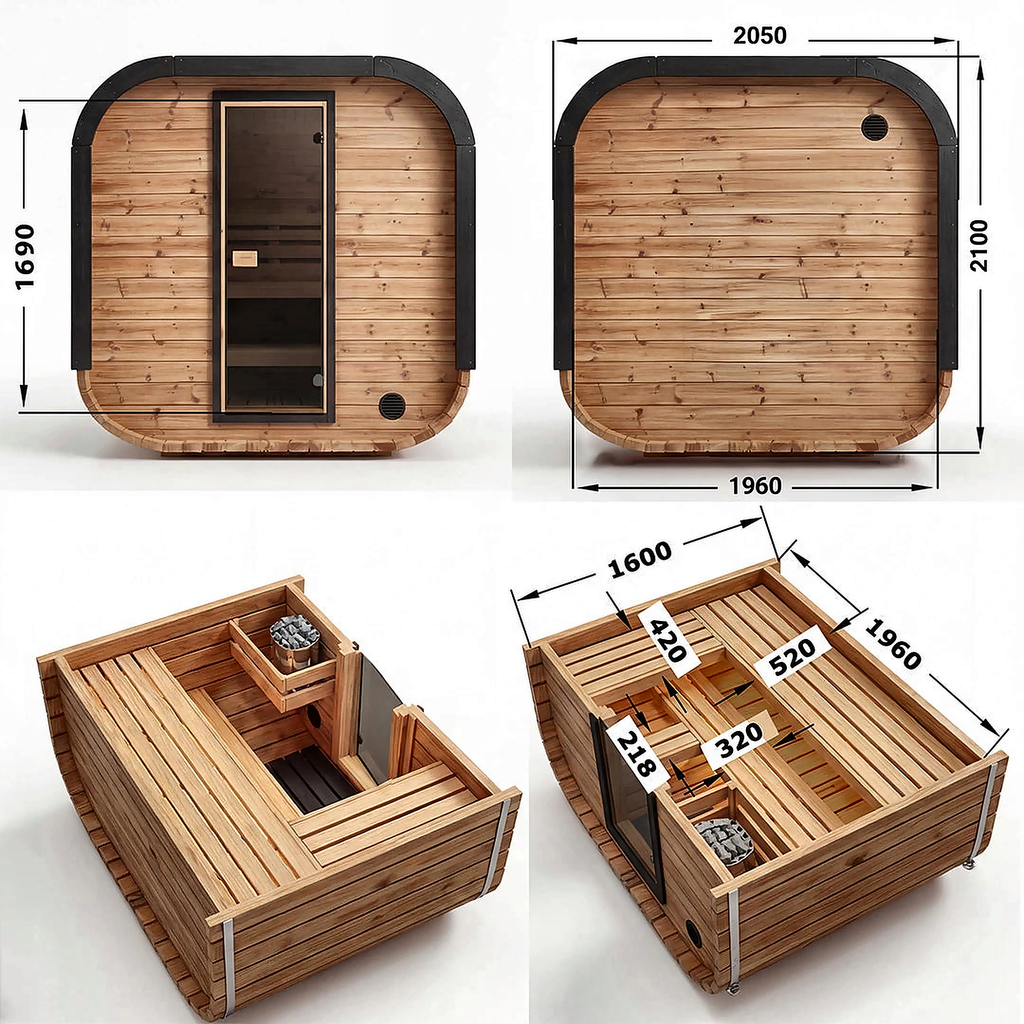 Recovery Sauna Cube by Cartvora — 3–5 Person Outdoor Sauna