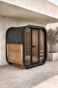Compact Nordic Outdoor Sauna with Glass Front