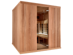 5 Person Square Indoor Infrared Sauna with L-Shaped Benches