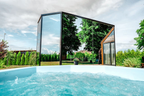 7 Person Panoramic Outdoor Sauna with Changing Room