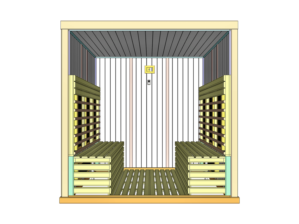 4–6 Person Indoor Infrared Sauna with Parallel Benches