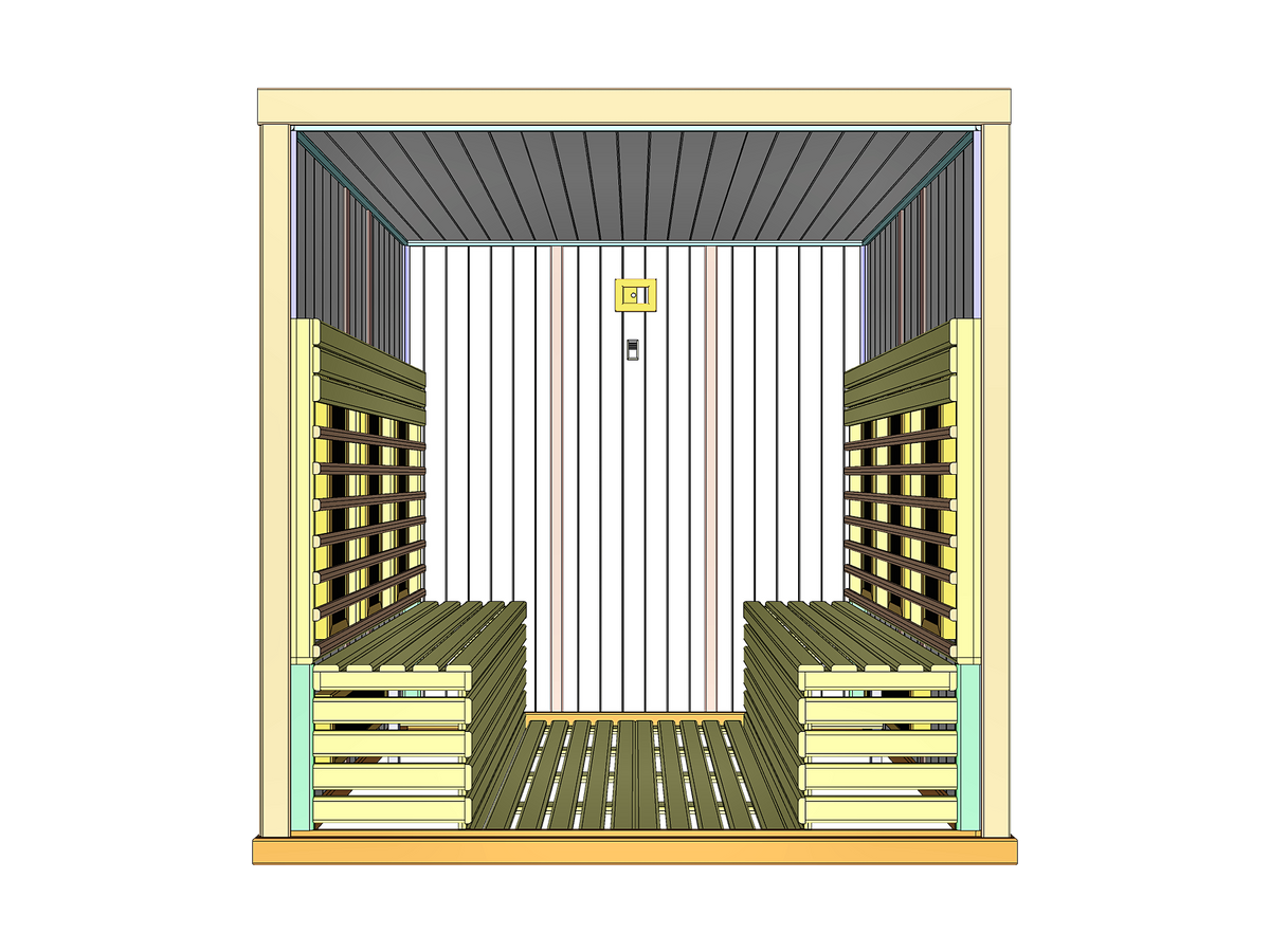 4–6 Person Indoor Infrared Sauna with Parallel Benches