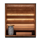 3–4 Person Compact Outdoor Sauna with Panoramic Glazing