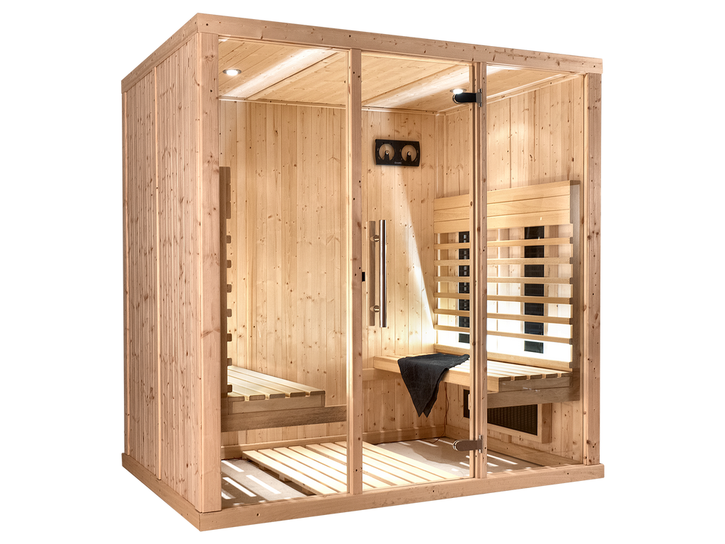 4 Person Indoor Infrared Sauna with Parallel Benches
