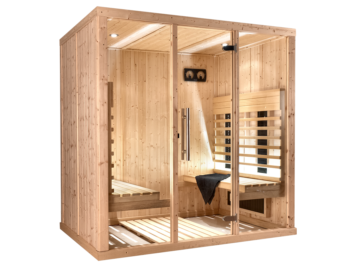 4 Person Indoor Infrared Sauna with Parallel Benches