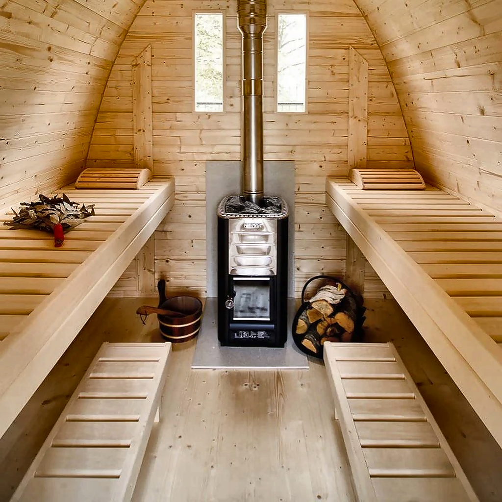5–6 Person Outdoor Sauna Cabin with Flexible Heating