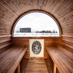 2–4 Person Compact Thermowood Barrel Sauna with Window
