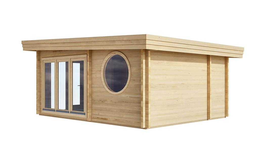 6 Person Outdoor Sauna Cabin with Lounge & Extra Room