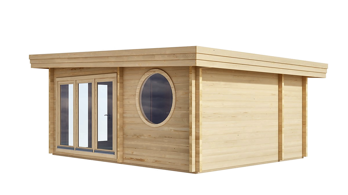6 Person Outdoor Sauna Cabin with Lounge & Extra Room
