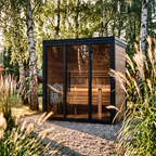 4 Person Outdoor Sauna Cabin with L-Shaped Benches