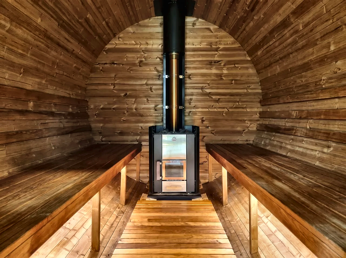 6–8 Person Large Thermowood Barrel Sauna with Window
