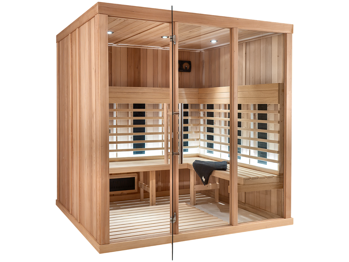 4 Person Indoor Infrared Sauna with  L-shaped Benches