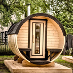 6–8 Person Outdoor Barrel Sauna with Flexible Heating Options
