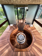 7 Person Panoramic Outdoor Sauna with Changing Room