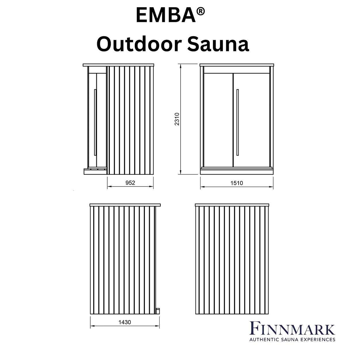 2 Person Compact CLT Outdoor Sauna