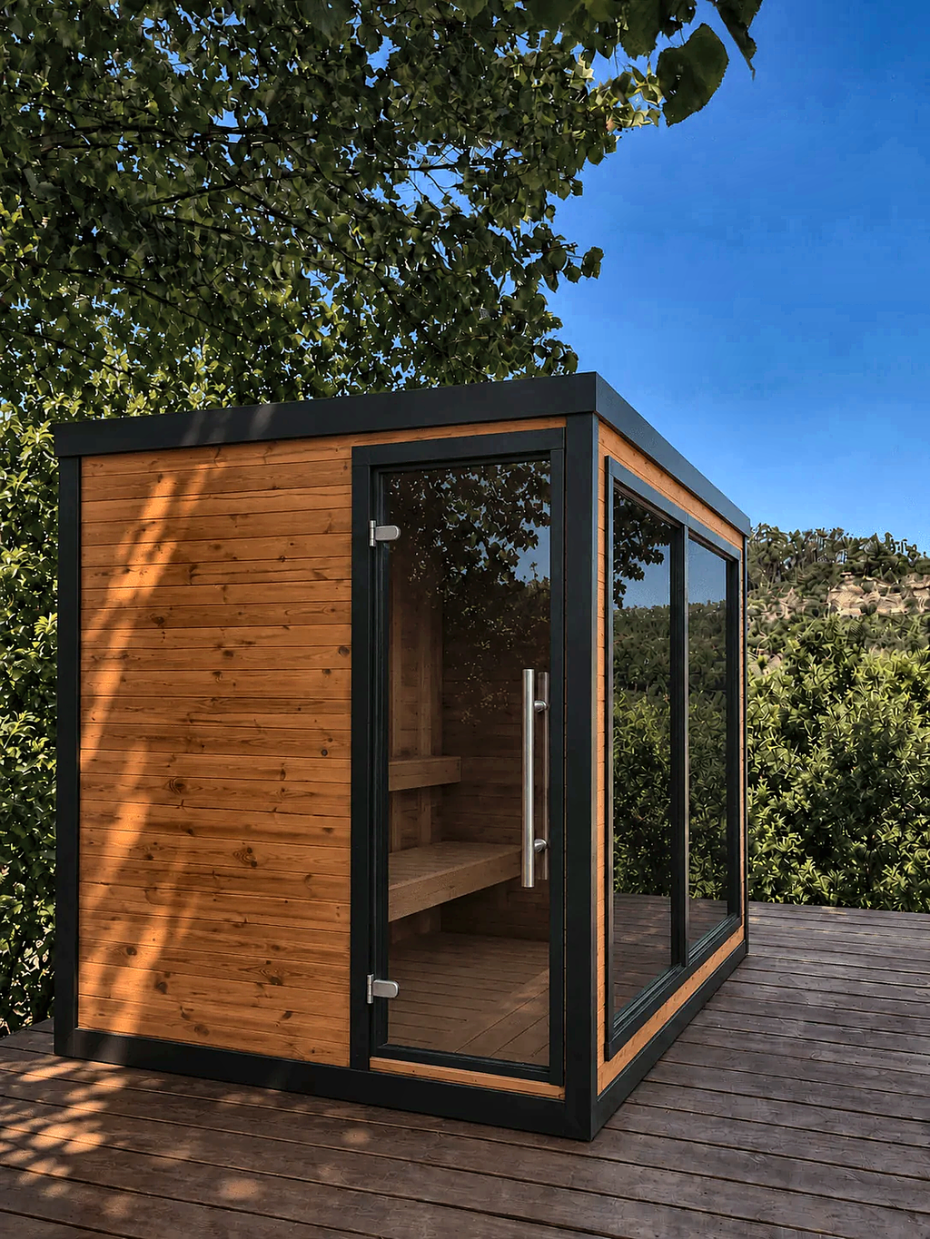 Nordic Outdoor Sauna — 4 Person Thermo Pine