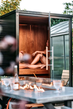 2 Person Compact Outdoor Sauna with Mirror-Glass Facade