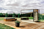 7 Person Panoramic Outdoor Sauna with Changing Room