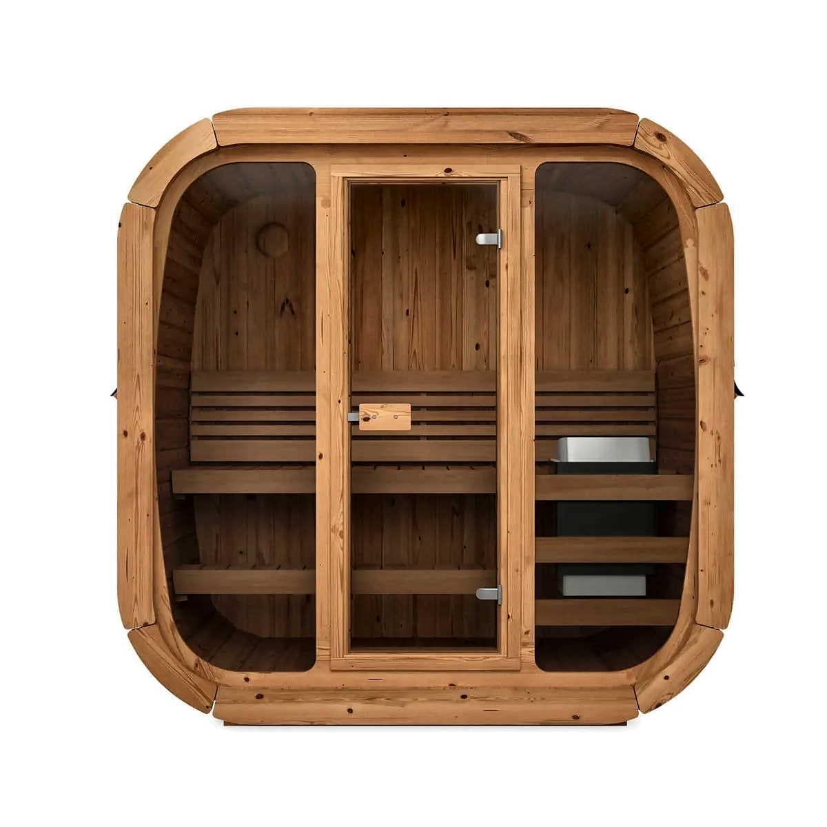 Compact Nordic Outdoor Sauna with Glass Front