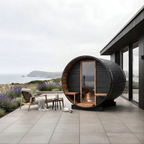 Black Barrel Sauna by Cartvora — 2–4 Person with Terrace