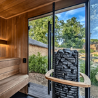 5–6 Person Modern CLT Outdoor Sauna with L-Shaped Benches