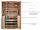 2 Person Full Spectrum Infrared Sauna with Chromotherapy