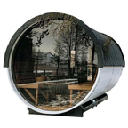 7–8 Person Luxury Thermowood Barrel Sauna with Panoramic Glass