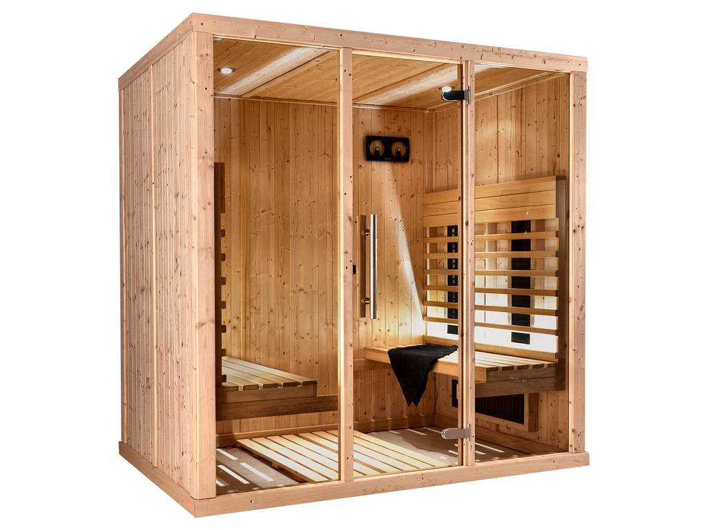 4 Person Indoor Infrared Sauna with Parallel Benches