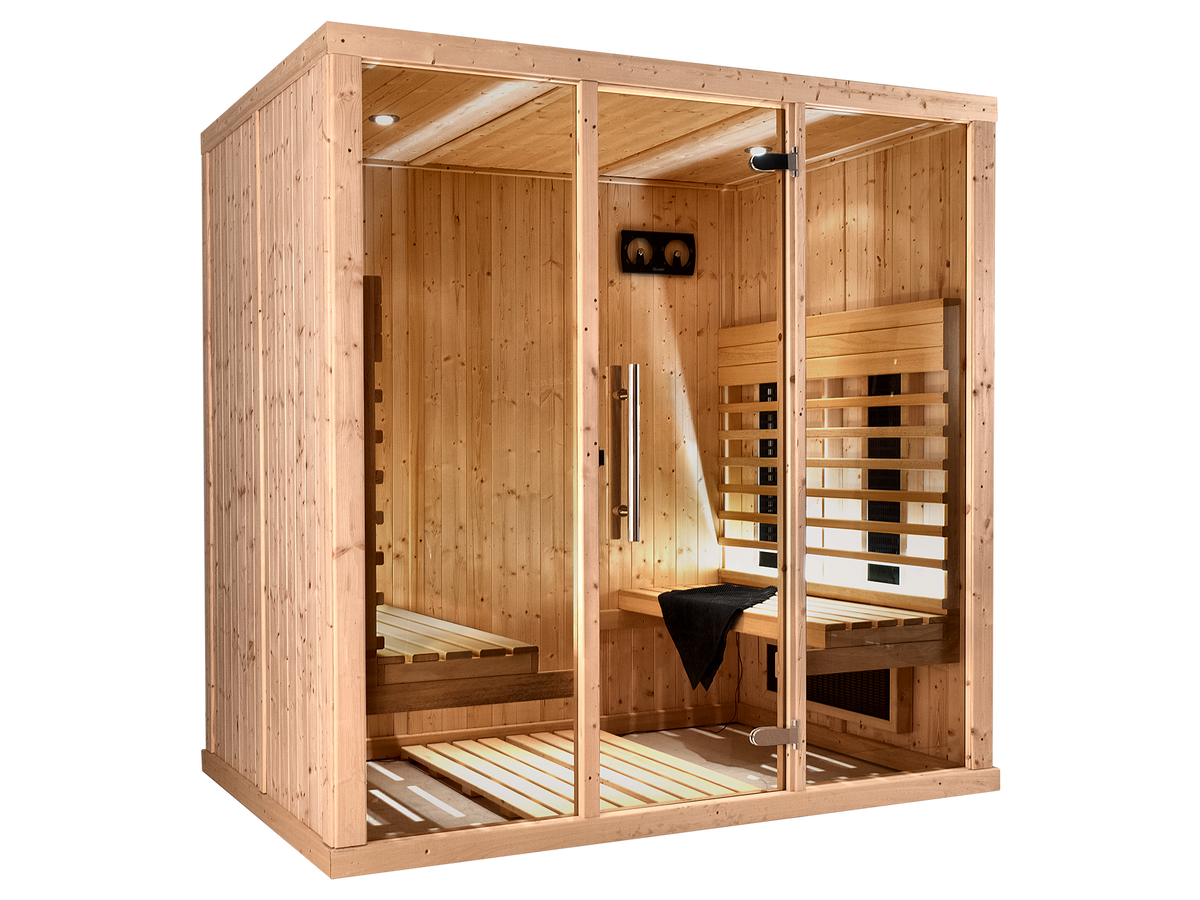 4 Person Indoor Infrared Sauna with Parallel Benches
