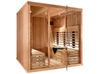 5 Person Square Indoor Infrared Sauna with L-Shaped Benches
