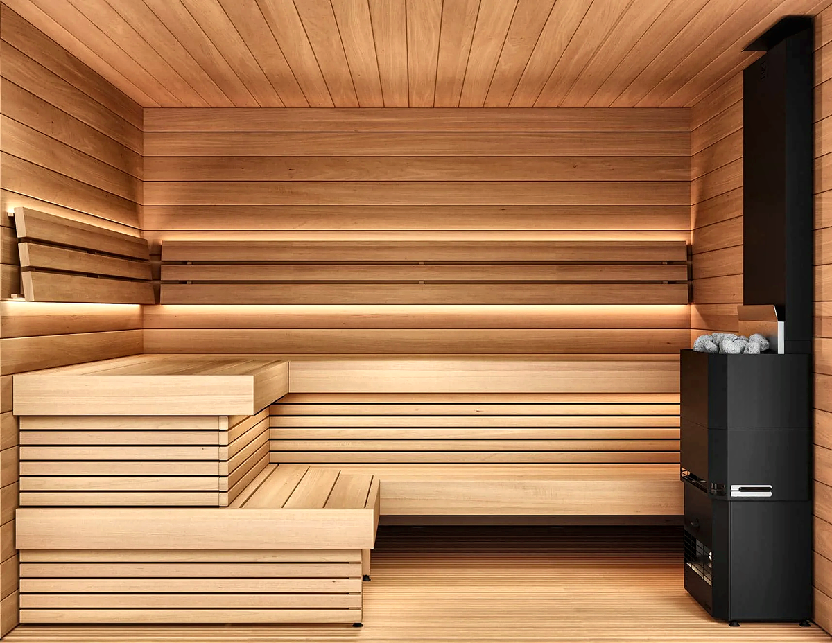 4 Person Outdoor Sauna with Covered Terrace